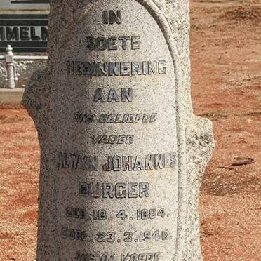 BURGER Alwyn Johannes 1884-1946