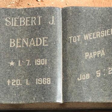 BENADE Siebert J 1901-1968