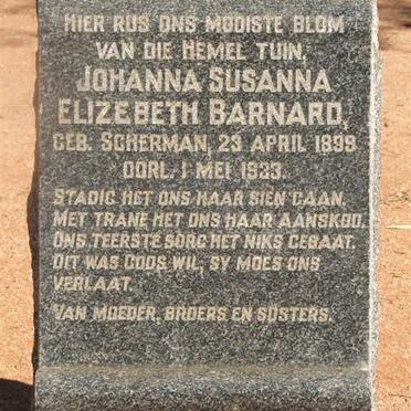 BARNARD Johanna Susanna Elizebeth nee SHERMAN 1899-1933