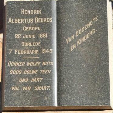 BEUKES Hendrik Albertus 1881-1949