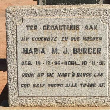 BURGER Maria M.J. 1896-1951