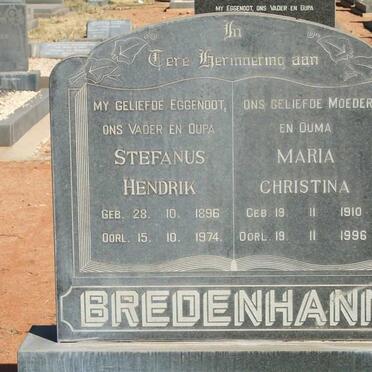 BREDENHANN Stefanus Hendrik 1896-1974 &amp; Maria Christina 1910-1996