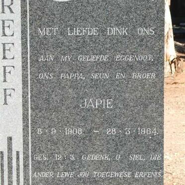 GREEFF Japie 1908-1964 :: GREEFF Japie 1971-1974