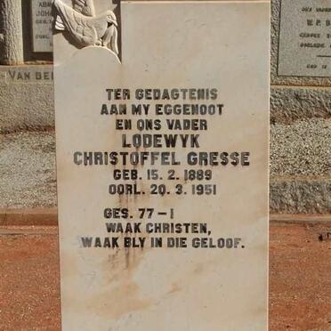 GRESSE Lodewyk Christoffel 1889-1951