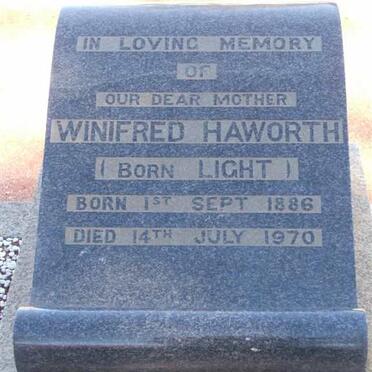 HAWORTH Winifred nee LIGHT 1886-1970