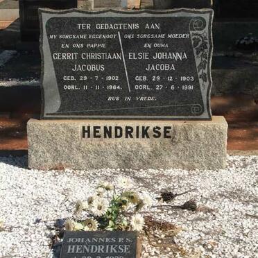 HENDRIKSE Gerrit Christiaan Jacobus 1902-1964 &amp; Elsie Johanna Jacoba 1903-1991 :: HENDRIKSE Johannes P.S. 1932-2004