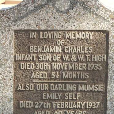 HIGH Benjamin Charles -1935 :: HIGH Emily -1937