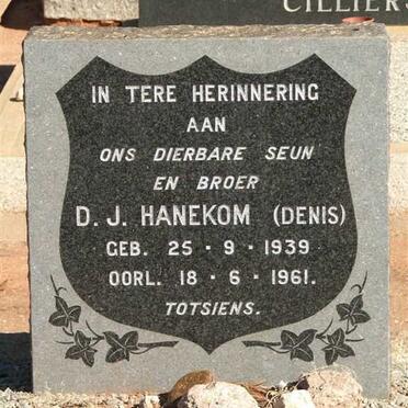 HANEKOM D.J. 1939-1961