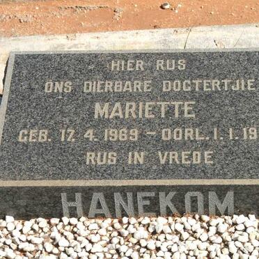 HANEKOM Mariette 1969-1970
