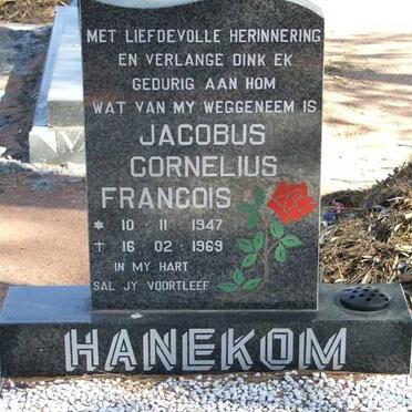 HANEKOM Jacobus Cornelius Francois 1947-1969