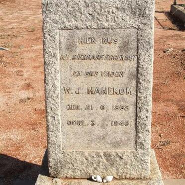 HANEKOM W.J. 1868-1946