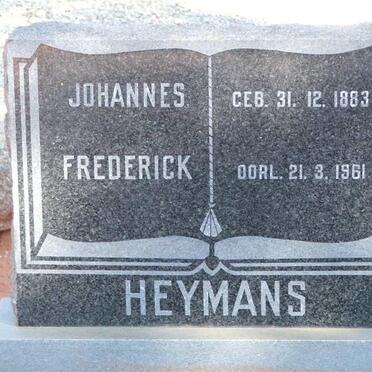 HEYMANS Johannes Frederick 1883-1961