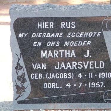 JAARSVELD Martha J., van nee JACOBS 1910-1957