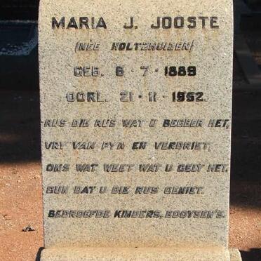 JOOSTE Maria J. nee HOLTZHAUZEN 1889-1952