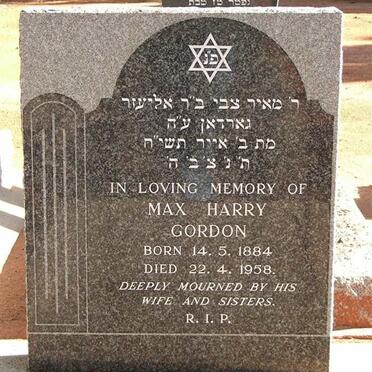 GORDON Max Harry 1884-1958