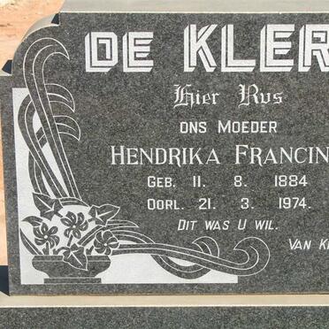 KLERK Hendrika Francina, de 1884-1974