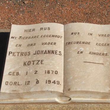 KOTZE Petrus Johannes 1870-1949