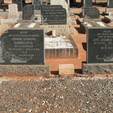 KOTZE Gert Johannes 1897-1970 &amp; Johanna Catharina Barbara V.D. WESTHUIZEN 1896-1961