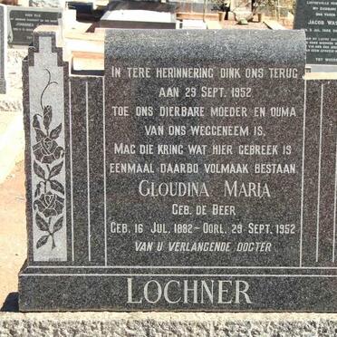 LOCHNER Gloudina Maria nee DE BEER 1882-1952