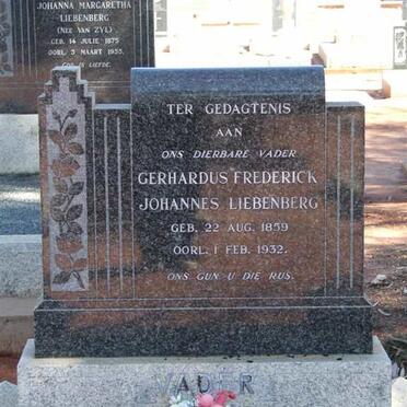 LIEBENBERG Gerhardus Frederick Johannes 1859-1932