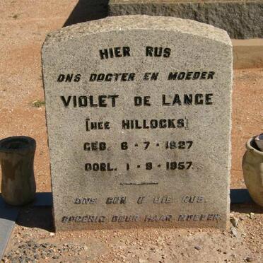 LANGE Violet, de nee HILLOCKS 1927-1957