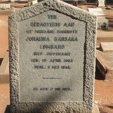 LOMBARD Johanna Barbara nee DIPPENAAR 1903-1941