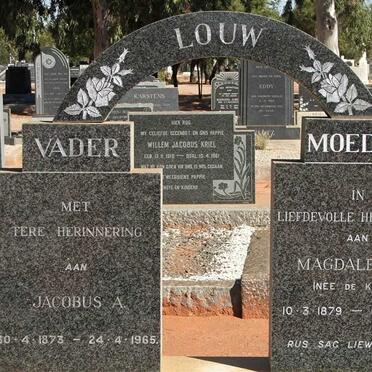 LOUW Jacobus A. 1873-1965 &amp; Magdalena F. DE KLERK 1879-1967