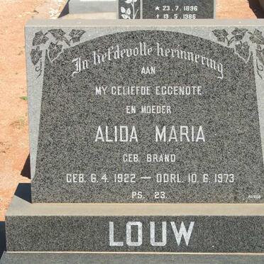 LOUW Alida Maria nee BRAND 1922-1973