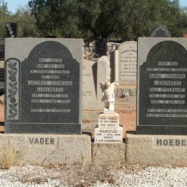 LIEBENBERG Jacobus Coenraad 1869-1950 &amp; Anna Johanna STEENKAMP 1872-1951 :: LIEBENBERG Maratjie 1934-