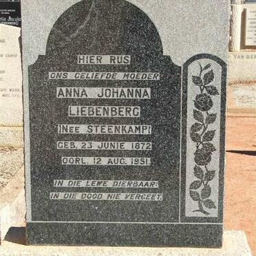 LIEBENBERG Anna Johanna nee STEENKAMP 1872-1951
