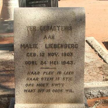 LIEBENBERG Malie 1903-1943