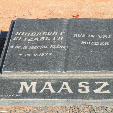 MAASZ Huibrecht Elizabeth DE KLERK 1922-1974