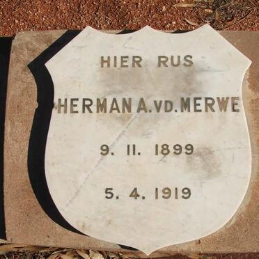 MERWE Herman A., vd. 1899-1919