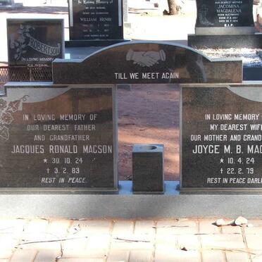 MAGSON Jacques Ronald 1924-1983 &amp; Joyce M.B. 1924-1979