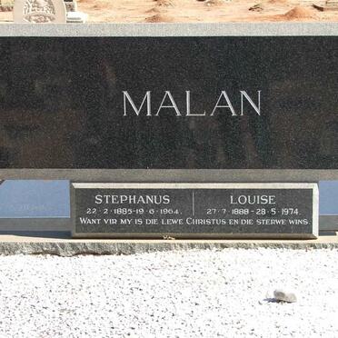 MALAN Stephanus 1885-1964 &amp; Louise 1888-1974