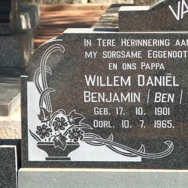 MERWE Willem Daniël Benjamin, van der 1901-1965