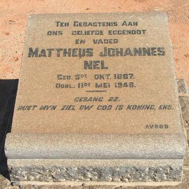 NEL Mattheus Johannes 1887-1949