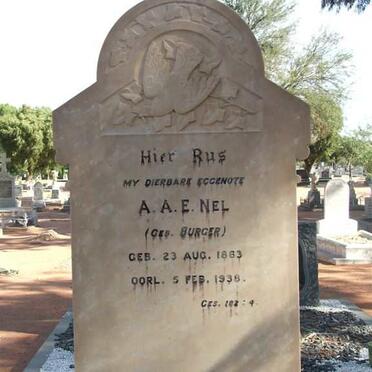 NEL A.A.E. nee BURGER 1863-1938