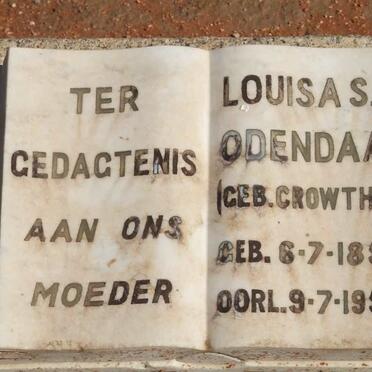 ODENDAAL Louisa S.C. nee CROWTHER 1859-1956