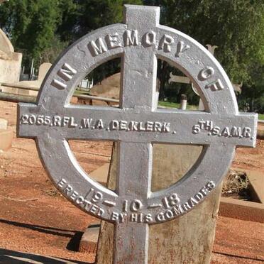 KLERK W.A., de -1918