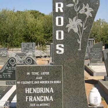 ROOS Hendrina Francina nee V.D. MERWE 1911-1972