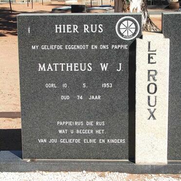 ROUX Mattheus W.J., le -1953
