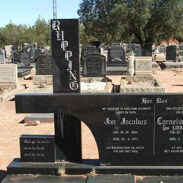 RUPPING Jan Jacobus 1904-1973 &amp; Cornelia Jacoba LIEBENBERG 1912-1989