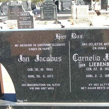 RUPPING Jan Jacobus 1904-1973 &amp; Cornelia Jacoba LIEBENBERG 1912-1989