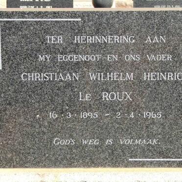 ROUX Christiaan Wilhelm Heinrich, le 1895-1965