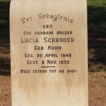 SCHRODER Lucia nee KUHN 1848-1930