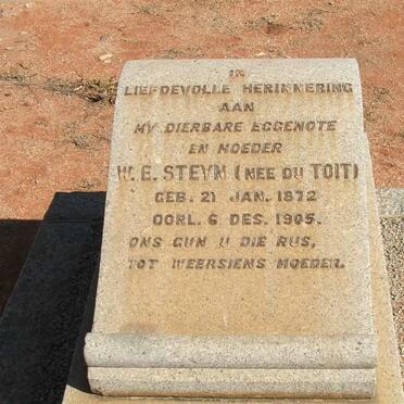 STEYN W.E. nee DU TOIT 1872-1905