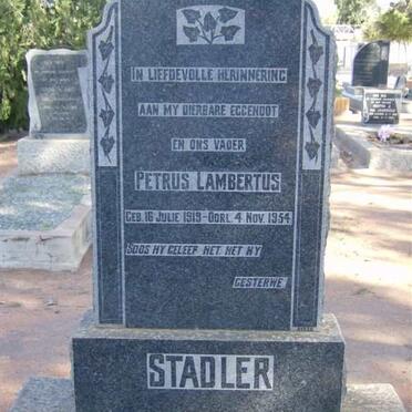 STADLER Petrus Lambertus 1919-1954