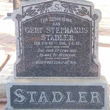 STADLER Gert Stephanus 1885-1952