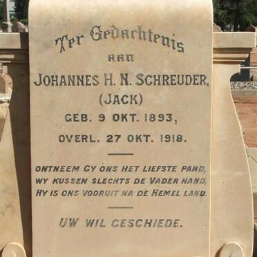 SCHREUDER Johannes H.N. 1893-1918